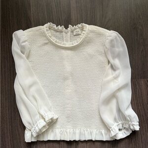 Wilfred Ivory Textured Ruffle Blouse